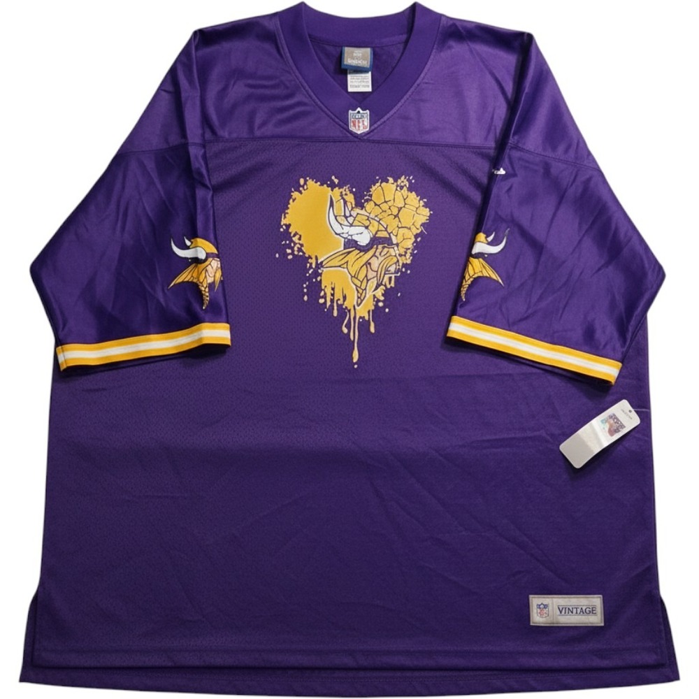 NFL Pro Line Minnesota Vikings Jersey Mens 3XL Purple NWT Heart Graphic